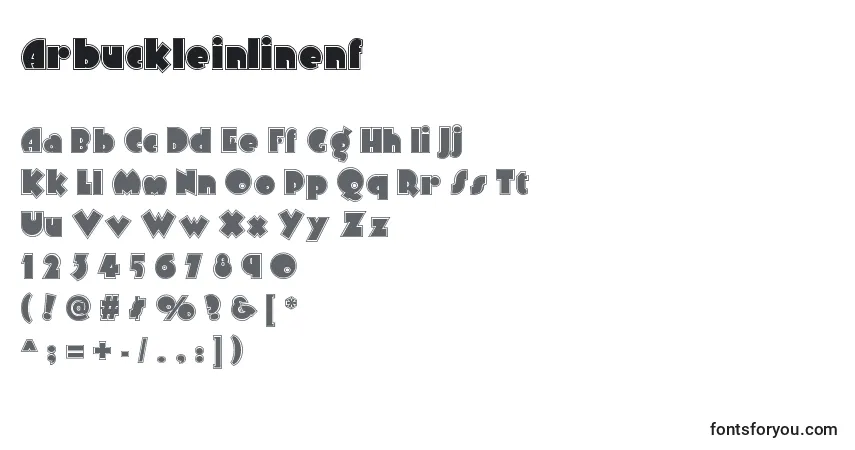 Arbuckleinlinenf (117017)-fontti – aakkoset, numerot, erikoismerkit