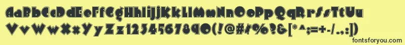 Шрифт Arbuckleinlinenf – чёрные шрифты на жёлтом фоне