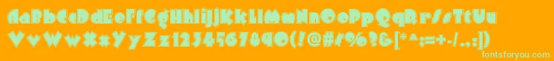 Arbuckleinlinenf Font – Green Fonts on Orange Background
