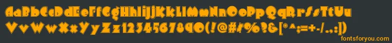フォントArbuckleinlinenf – 黒い背景にオレンジの文字