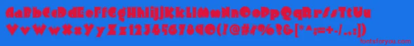 Шрифт Arbuckleinlinenf – красные шрифты на синем фоне