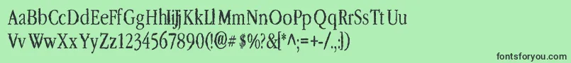 フォントLeffertsCorners2 – 緑の背景に黒い文字