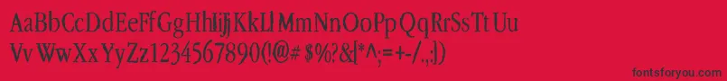 フォントLeffertsCorners2 – 赤い背景に黒い文字