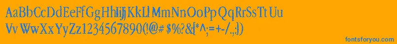 フォントLeffertsCorners2 – オレンジの背景に青い文字