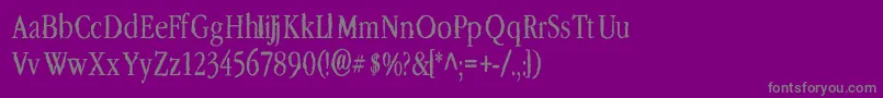 フォントLeffertsCorners2 – 紫の背景に灰色の文字