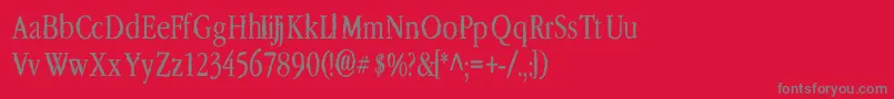 フォントLeffertsCorners2 – 赤い背景に灰色の文字