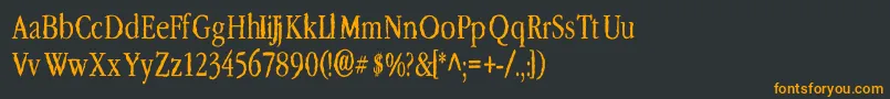 フォントLeffertsCorners2 – 黒い背景にオレンジの文字