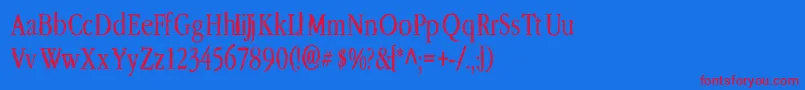 LeffertsCorners2 Font – Red Fonts on Blue Background