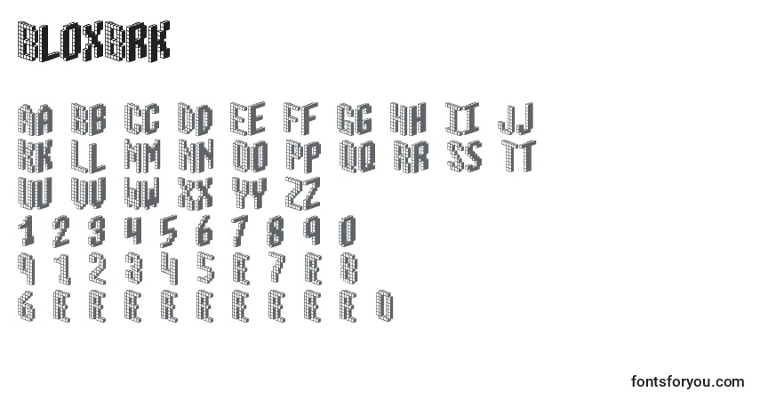 Шрифт BloxBrk – алфавит, цифры, специальные символы