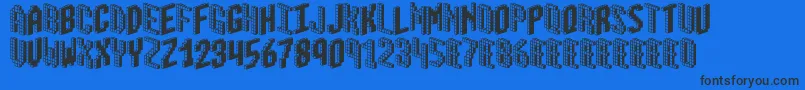 BloxBrk-Schriftart – Schwarze Schriften auf blauem Hintergrund