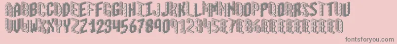 BloxBrk-Schriftart – Graue Schriften auf rosa Hintergrund