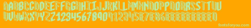 BloxBrk Font – Green Fonts on Orange Background