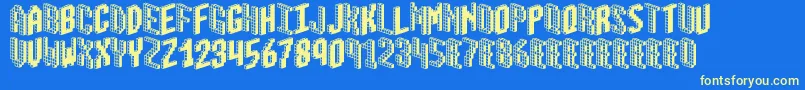 BloxBrk Font – Yellow Fonts on Blue Background