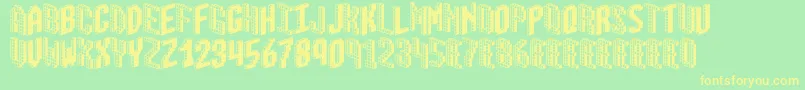 BloxBrk-Schriftart – Gelbe Schriften auf grünem Hintergrund