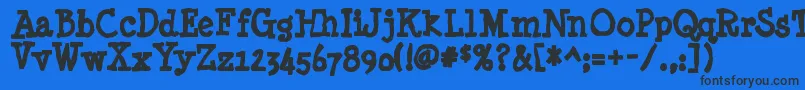 Minyanouvelleink Font – Black Fonts on Blue Background