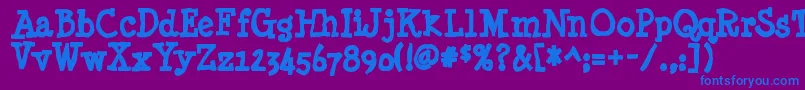 Minyanouvelleink Font – Blue Fonts on Purple Background