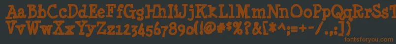 Шрифт Minyanouvelleink – коричневые шрифты на чёрном фоне