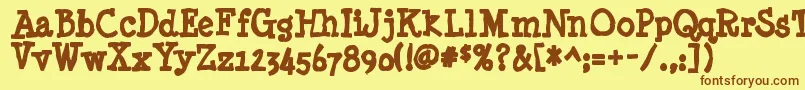 Minyanouvelleink Font – Brown Fonts on Yellow Background