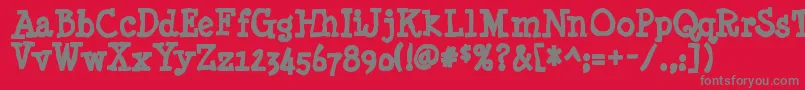 Minyanouvelleink Font – Gray Fonts on Red Background