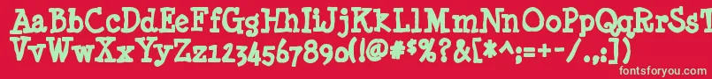 Minyanouvelleink Font – Green Fonts on Red Background