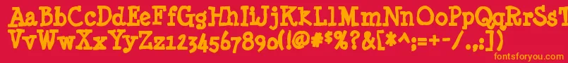 Minyanouvelleink Font – Orange Fonts on Red Background