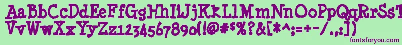 Minyanouvelleink Font – Purple Fonts on Green Background