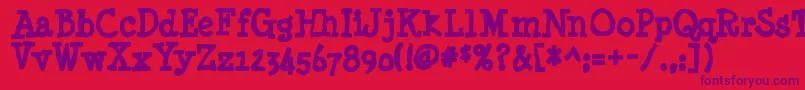 Minyanouvelleink Font – Purple Fonts on Red Background