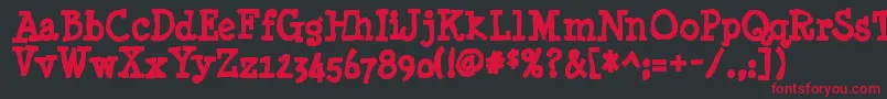 フォントMinyanouvelleink – 黒い背景に赤い文字