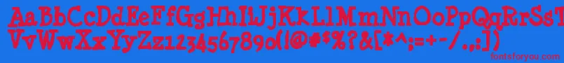 Minyanouvelleink Font – Red Fonts on Blue Background