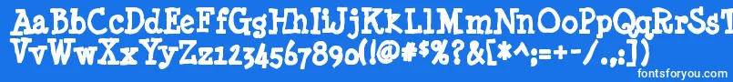 Minyanouvelleink Font – White Fonts on Blue Background