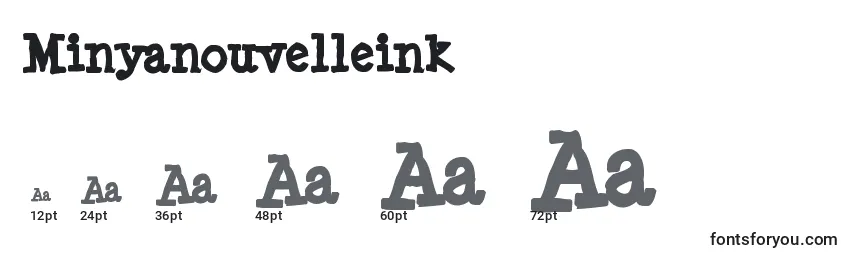 Размеры шрифта Minyanouvelleink