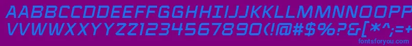 VoiceactivatedcapsbbItal Font – Blue Fonts on Purple Background