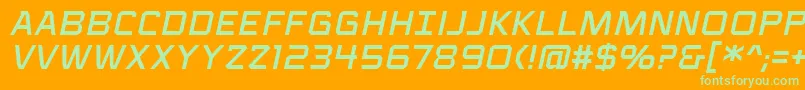 VoiceactivatedcapsbbItal Font – Green Fonts on Orange Background