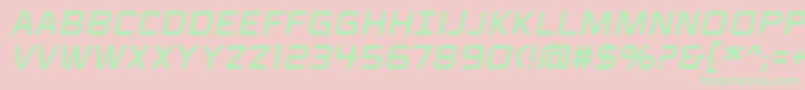 VoiceactivatedcapsbbItal Font – Green Fonts on Pink Background