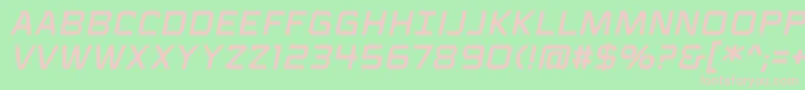 VoiceactivatedcapsbbItal Font – Pink Fonts on Green Background