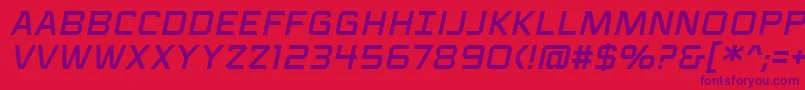 VoiceactivatedcapsbbItal Font – Purple Fonts on Red Background