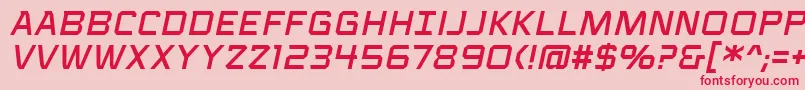 VoiceactivatedcapsbbItal Font – Red Fonts on Pink Background