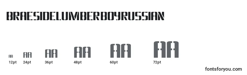 Größen der Schriftart BraesidelumberboyRussian
