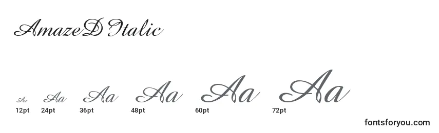 Размеры шрифта AmazeDItalic