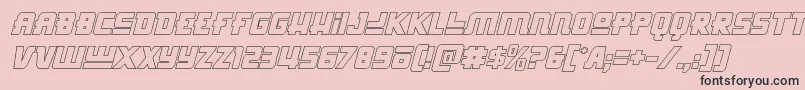 Шрифт Hongkonghustleoutital – чёрные шрифты на розовом фоне
