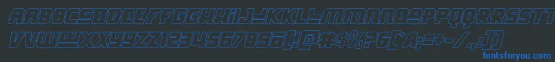 Hongkonghustleoutital Font – Blue Fonts on Black Background