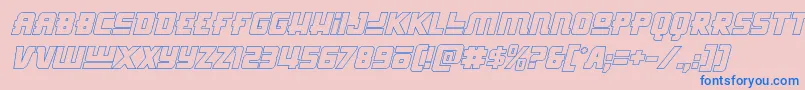 Hongkonghustleoutital-fontti – siniset fontit vaaleanpunaisella taustalla