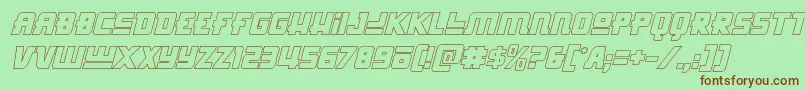 Hongkonghustleoutital Font – Brown Fonts on Green Background