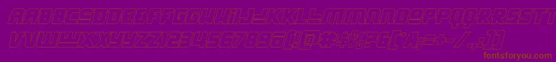Шрифт Hongkonghustleoutital – коричневые шрифты на фиолетовом фоне