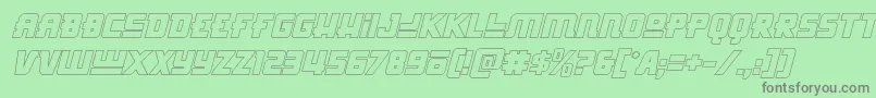 Hongkonghustleoutital Font – Gray Fonts on Green Background