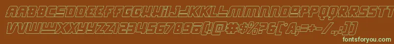 Hongkonghustleoutital Font – Green Fonts on Brown Background