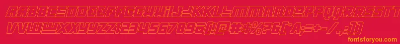 Hongkonghustleoutital Font – Orange Fonts on Red Background