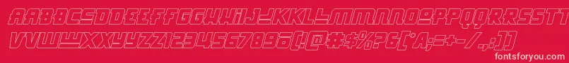 Hongkonghustleoutital-fontti – vaaleanpunaiset fontit punaisella taustalla