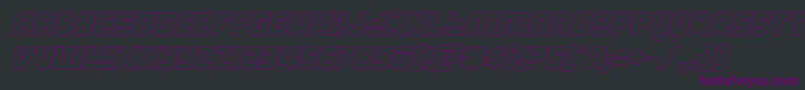 Hongkonghustleoutital-fontti – violetit fontit mustalla taustalla