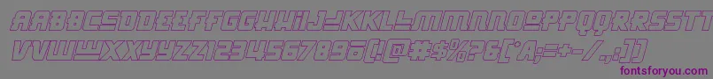 Шрифт Hongkonghustleoutital – фиолетовые шрифты на сером фоне